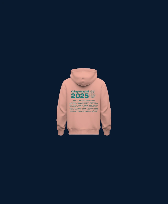 Sudadera rosa personalizada para colegio