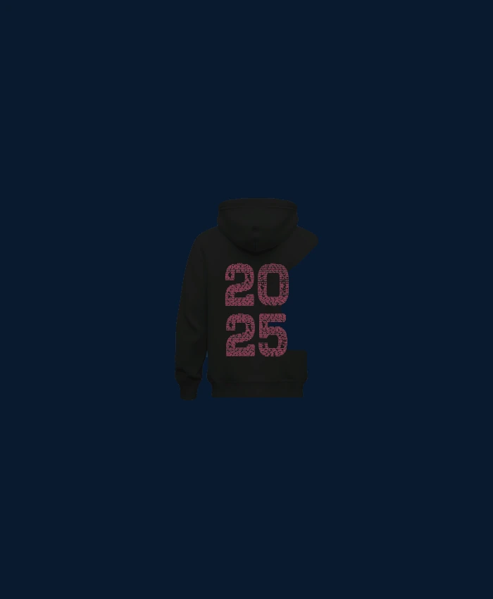 Sudadera negra personalizada con diseño de curso