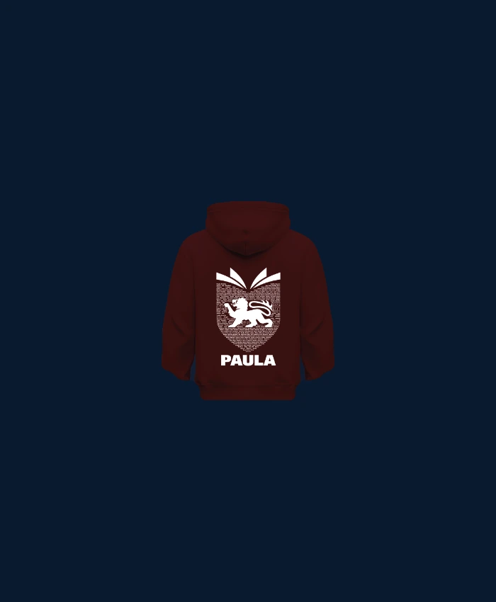 Sudadera granate personalizada para peña